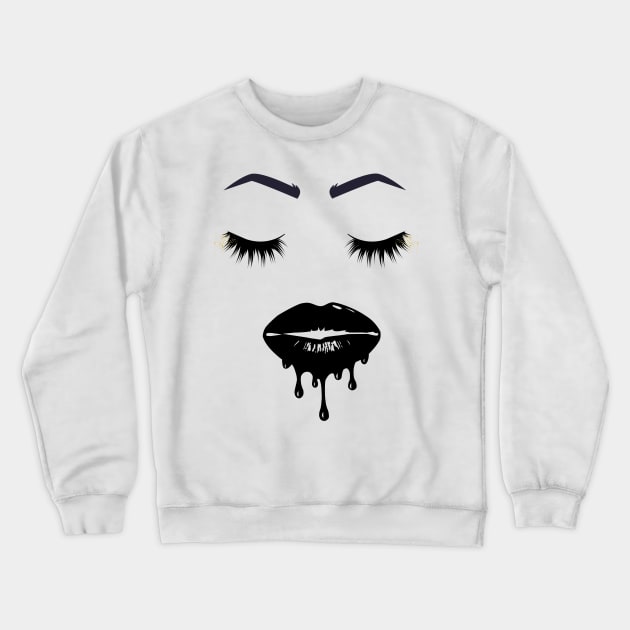 lashes and lips Crewneck Sweatshirt by byTimmyVelvet